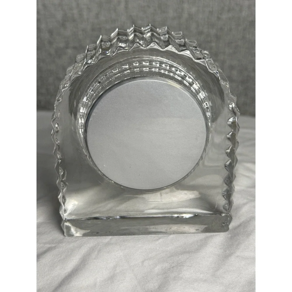 Vintage Art Deco Style Howard Miller Cut Glass Quartz‎ Desk Clock West Germany